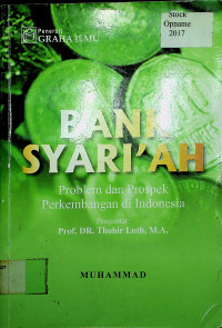 BANK SYARI'AH: Problem dan Prospek Perkembangan di Indonesia