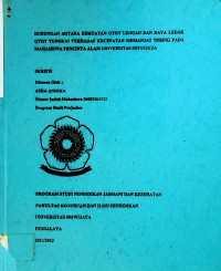 HUBUNGAN ANTARA KEKUATAN OTOT LENGAN DAN DAYA LEDAK OTOT TUNGKAI TERHADAP KECEPATAN MEMANJAT TEBING PADA MAHASISWA PECINTA ALAM UNIVERSITAS SRIWIJAYA