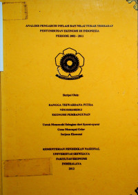 Image of ANALISIS PENGARUH INFLASI DAN NILAI TUKAR TERHADAP PERTUMBUHAN EKONOMI DI INDONESIA PERIODE 2002-2011