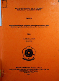 IDENTIFIKASI MASSA AIR DI PERAIRAN TIMUR LAUT SAMUDERA HINDIA
