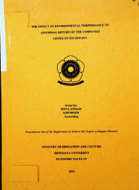 THE EFFECT OF ENVIRONMENTAL PERFORMANCE TO ABNORMAL RETURN OF THE COMPANIES LISTED ON IDX 2010-2011