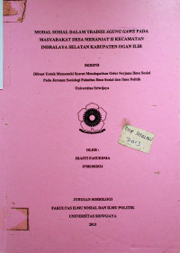 MODAL SOSIAL DALAM TRADISI AGUNG GAWE PADA MASYARAKAT DESA MERANJAT II KECAMATAN INDRALAYA SELATAN KABUPATEN OGAN ILIR