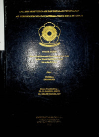 ANALISIS KEBUTUHAN AIR DAN INSTALASI PENGOLAHAN AIR BERSIH DI KECAMATAN BATURAJA TIMUR KOTA BATURAJA