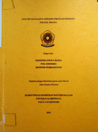 ANALISIS DAYA SAING INDUSTRI KERTAS DI INDONESIA PERIODE 1996-2011