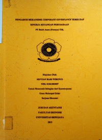 PENGARUH MEKANISME CORPORATE GOVERNANCE TERHADAP KINERJA KEUANGAN PERUSAHAAN PT Bukit Asam (Persero) Tbk.