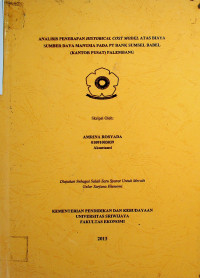 ANALISIS PENERAPAN HISTORICAL COST MODEL ATAS BIAYA SUMBER DAYA MANUSIA PADA PT BANK SUMSEL BABEL (KANTOR PUSAT) PALEMBANG