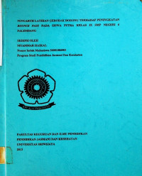 PENGARUH LATIHAN GEROBAK DORONG TERHADAP PENINGKATAN BOUNCE PASS PADA SISWA PUTRA KELAS IX SMP NEGERI 6 PALEMBANG