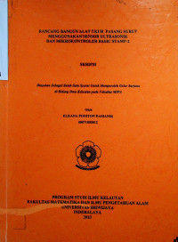 RANCANG BANGUN ALAT UKUR PASANG SURUT MENGGUNAKAN SENSOR ULTRASONIK DAN MIKROKONTROLER BASIC STAMP-2