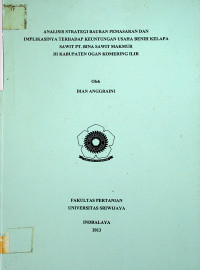 ANALISIS STRATEGI BAURAN PEMASARAN DAN IMPLIKASINYA TERHADAP KEUNTUNGAN USAHA BENIH KELAPA SAWIT PT. BINA SAWIT MAKMUR DI KABUPATEN OGAN KOMERING ILIR