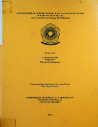 ANALISIS KINERJA INDUSTRI RUMAH PANGGUNG BONGKAR PASANG DI KABUPATEN OGAN ILIR (Studi Kasus Di Desa Tanjung Batu Seberang)