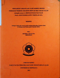 PENGARUH VARIASI LAJU ALIR SAMPEL PROSES TERHADAP PRODUK CRACKING MINYAK BIJI JARAK PAGAR (Jatropha curcas L.) MENGGUNAKAN KATALIS Nb2O5-MONTMORILLONIT TERPILAR ZrO2.