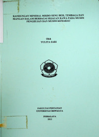 KANDUNGAN MINERAL MIKRO SENG BESI, TEMBAGA DAN MANGAN DALAM BERBAGAI HIJAUAN RAWA PADA MUSIM PENGHUJAN DAN MUSIM KEMARAU