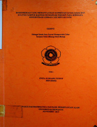 BIOREMEDIASI YANG MEMANFAATKAN KOMBINASI Salvinia molesta DAN KULTUR CAMPUR BAKTERI PETROFILIK INDIGEN PADA BEBERAPA KONSENTRASI LIMBAH CAIR MINYAK BUMI