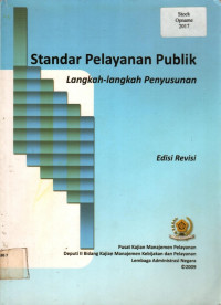 STANDAR PELAYANAN PUBLIK LANGKAH-LANGKAH PENYUSUNAN