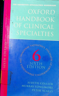 THE DEFINITVE SPECIALTIES HANDBOOK: OXFORD HANDBOOK OF CLINICAL SPECIALTIES