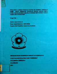 PENGARUH LATIHAN PUKULAN KANAN KE DINDING TERHADAP HASIL DRIVE FOREHAND (PUKULAN DATAR KANAN) SISWA PUTRA EKSTRAKURIKULER BULUTANGKIS SMP NEGERI I BABAT TOMAN MUSI BANYUASIN