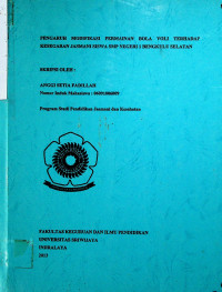 PENGARUH MODIFIKASI PERMAINAN BOLA VOLI TERHADAP KESEGARAN JASMANI SISWA SMP NEGERI 1 BENGKULU SELATAN