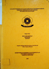 ANALISIS PENERIMAAN PAJAK DAERAH DAN RETRIBUSI DAERAH TERHADAP PENDAPATAN ASLI DAERAH DI KABUPATEN BANYUASIN