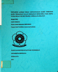 PENGARUH LATIHAN BEBAN MENGGUNAKAN KARET TERHADAP HASIL TENDANGAN DALAM PERMAINAN SEPAK BOLA PADA SISWA PUTRA KELAS VIII SMP NEGERI 1 INDRALAYA SELATAN