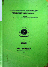 STATUS GIZI PERIOPERATIF ANAK YANG DIRAWAT DI BAGIAN ANAK DAN BEDAH RUMAH SAKIT Dr. MOHAMMAD HOESIN PALEMBANG