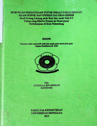 HUBUNGAN PENGGUNAAN POPOK SEKALI PAKAI DENGAN RUAM POPOK DAN INFEKSI SALURAN KEMIH STUDI POTONG LINTANG PADA BAYI DAN ANAK USIA 0-3 TAHUN YANG DIBAWA IBUNYA KE PUSAT-PUSAT PERBELANJAAN DI KOTA PALEMBANG