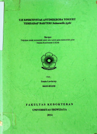 UJI EFEKTIVITAS ANTIMIKROBA YOGURT TERHADAP BAKTERI Salmonella typhi