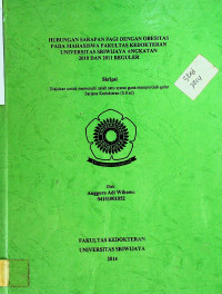 HUBUNGAN SARAPAN PAGI DENGAN OBESITAS PADA MAHASISWA FAKULTAS KEDOKTERAN UNIVERSITAS SRIWIJAYA ANGKATAN 2010 DAN 2011 REGULER