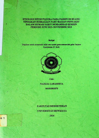 ETIOLOGI EFUSI PLEURA PADA PASIEN DI RUANG TINDAKAN SUBBAGIAN PARU BAGIAN PENYAKIT DALAM RUMAH SAKIT MOHAMMAD HOESIN PERIODE JUNI 2013-NOVEMBER 2013