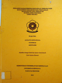 PENGARUH KARAKTERISTIK PERUSAHAAN TERHADAP RISK MANAGEMENT DISCLOSURE PADA PERUSAHAAN MANUFAKTUR YANG TERDAFTAR DI BURSA EFEK INDONESIA TAHUN 2010-2012