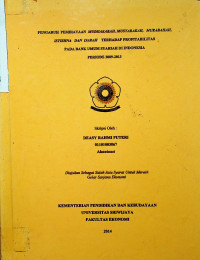 PENGARUH PEMBIAYAAN MUDHARABAH, MUSYARAKAH, MURABAHAH, ISTISHNA DAN IJARAH TERHADAP PROFITABILITAS PADA BANK UMUM SYARIAH DI INDONESIA PERIODE 2009-2013