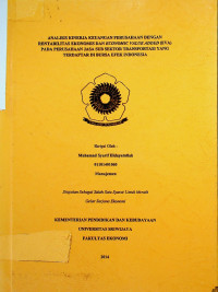 ANALISIS KINERJA KEUANGAN PERUSAHAAN DENGAN RENTABLITAS EKONOMIS DAN ECONOMIC VALUE ADDED (EVA) PADA PERUSAHAAN JASA SUB SEKTOR TRANSPORTASI YANG TERDAFTAR DI BURSA EFEK INDONESIA