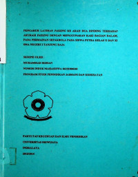 Image of PENGARUH LATIHAN PASSING KE ARAH DUA DINDING TERHADAP AKURASI PASSING DENGAN MENGGUNAKAN KAKI BAGIAN DALAM, PADA PERMAINAN SEPAKBOLA PADA SISWA PUTRA KELAS X DAN XI SMA NEGERI 2 TANJUNG RAJA