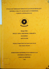 EVALUASI TERHADAP EFEKTIVITAS FUNGSI PENILAIAN KINERJA PADA PT. BANK RAKYAT INDONESIA CABANG LUBUKLINGGAU