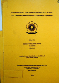 AUDIT OPERASIONAL TERHADAP FUNGSI SUMBER DAYA MANUSIA PADA AJB BUMIPUTERA 1912 KANTOR CABANG CINDE PALEMBANG