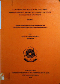 KARAKTERISASI H-ZEOLIT ALAM AKTIF HASIL PREPARASI DENGAN METODE REFLUKS DAN KALSINASI MENGGUNAKAN MICROWAVE