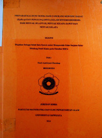 PREPARASI KALSIUM OKSIDA DARI CANGKANG KEPITING BAKAU (scylla sp) DAN PENGGUNAANNYA DALAM SINTESIS BIODIESEL DARI MINYAK JELANTAH, MINYAK KELAPA SAWIT DAN MINYAK KELAPA