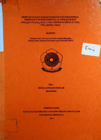 PREPARASI DAN KARAKTERISASI NANOMATERIAL BERBASIS POLIOKSOMETALAT TIPE DAWSON (NH4)6[B-P2W18O62].nH2O YANG DIEMBAN DENGAN SiO2, TiO2, ZrOCI2, TaCI5