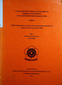 STUDI INTERFERENSI TEMBAGA (Cu) DAN NI TERHADAP ANALISIS BESI (Fe) SECARA SPEKTROFOTOMETRI SERAPAN ATOM