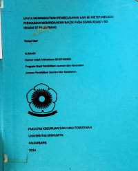 UPAYA MENINGKATKAN PEMBELAJARAN LARI 60 METER MELALUI PERMAINAN MEMINDAHKAN BALOK PADA SISWA KELAS V SD NEGERI 97 PALEMBANG