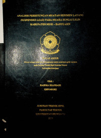 ANALISIS PERHITUNGAN MUATAN SEDIMEN LAYANG (SUSPENDED LOAD) PADA MUARA SUNGAI LILIN KABUPATEN MUSI - BANYUASIN