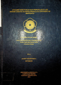 ANALISIS KEBUTUHAN DAN PENGOLAHAN AIR BERSIH GEDUNG KAMPUS INDRALAYA UNIVERSITAS SRIWIJAYA