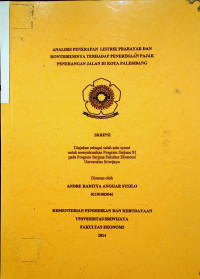 ANALISIS PENERAPAN LISTRIK PRABAYAR DAN KONTRIBUSINYA TERHADAP PENERIMAAN PAJAK PENERANGAN JALAN DI KOTA PALEMBANG