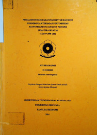 PENGARUH PENGELUARAN PEMERINTAH DAN DANA PERIMBANGAN TERHADAP PERTUMBUHAN EKONOMI KABUPATEN/KOTA PROVINSI SUMATERA SELATAN TAHUN 2008-2012