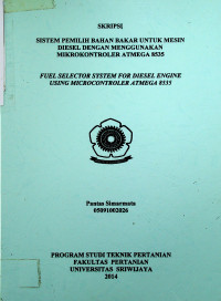 SISTEM PEMILIH BAHAN BAKAR UNTUK MESIN DIESEL DENGAN MENGGUNAKAN MIKROKONTROLER ATMEGA 8535