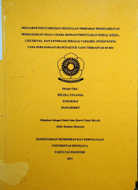 PENGARUH PERTUMBUHAN PENJUALAN TERHADAP PROFITABILITAS BERDASARKAN SKALA USAHA DENGAN PERPUTARAN MODAL KERJA, LIKUIDITAS, DAN LEVERAGE SEBAGAI VARIABEL INTERVENING PADA PERUSAHAAN MANUFAKTUR YANG TERDAFTAR DI BEI