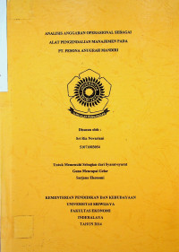 ANALISIS ANGGARAN OPERASIONAL SEBAGAI ALAT PENGENDALIAN MANAJEMEN PADA PT. PESONA ANUGRAH MANDIRI