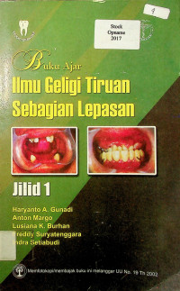 BUKU AJAR ILMU GELIGI TIRUAN SEBAGIAN LEPASAN, Jilid I