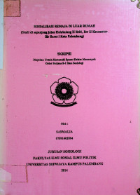 SOSIALISASI REMAJA DI LUAR RUMAH (STUDI DISEPANJANG JALAN HULUBALANG II RT 01, RW II KECAMATAN ILIR BARAT I KOTA PALEMBANG)