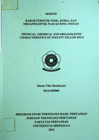 KARAKTERISTIK FISIK, KIMIA, DAN ORGANOLEPTIK NASI KUNING INSTAN