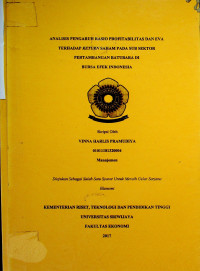 ANALISIS PENGARUH RASIO PROFITABILITAS DAN EVA TERHADAP RETURN SAHAM PADA SUB SEKTOR PERTAMBANGAN BATUBARA DI BURSA EFEK INDONESIA